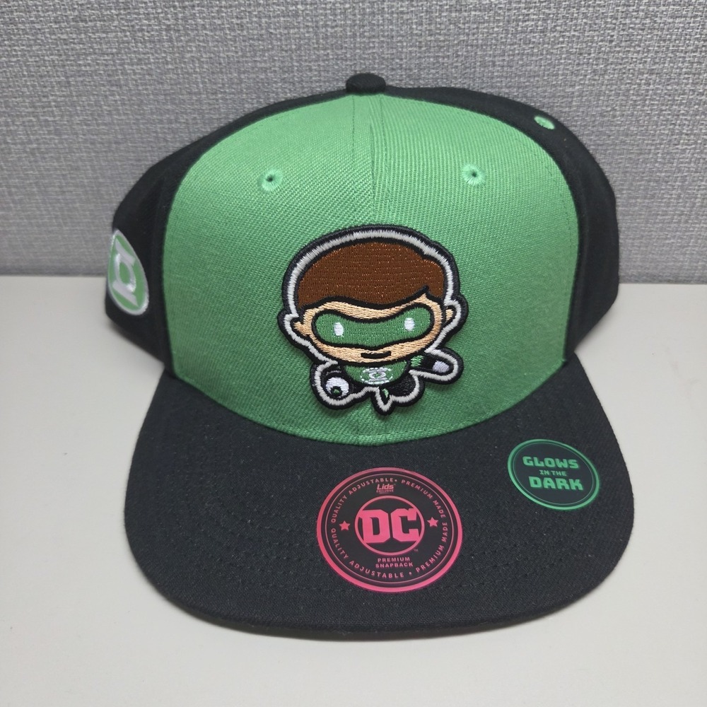 New‎ Lids Green Lantern Chibi Glow in the Dark Snapback Hat Adult Cap